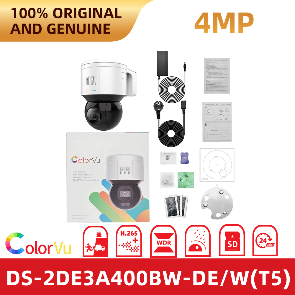 Outdoor Lighting No Electricity - Hikvision DS-2DE3A400BW-DE/W(T5) 4MP Wi-Fi PTZ Camera