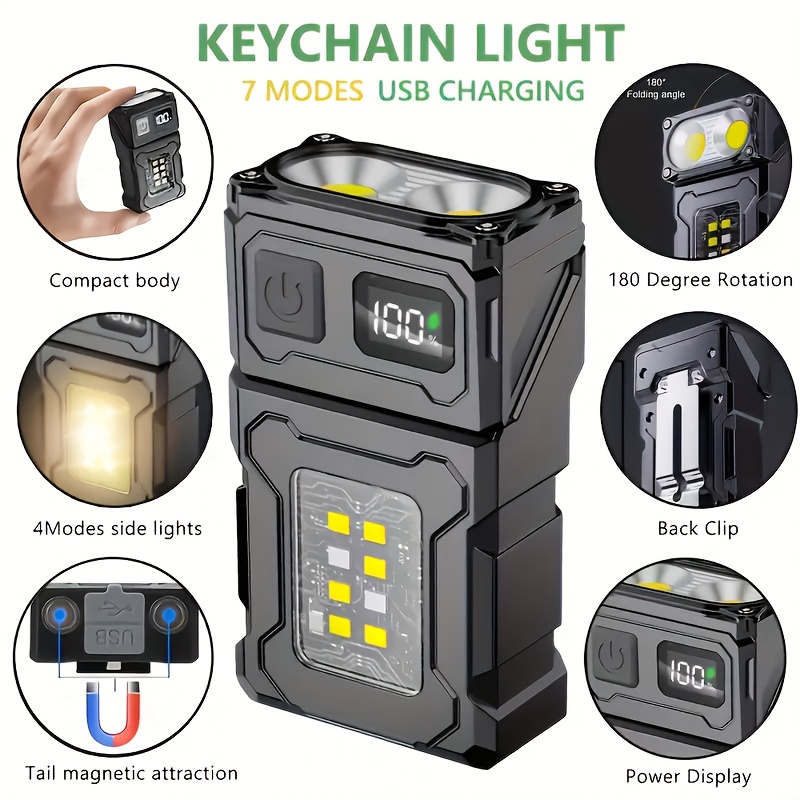 Zinc Outdoor Lighting - Mini Rechargeable LED Pocket Flashlight Portable