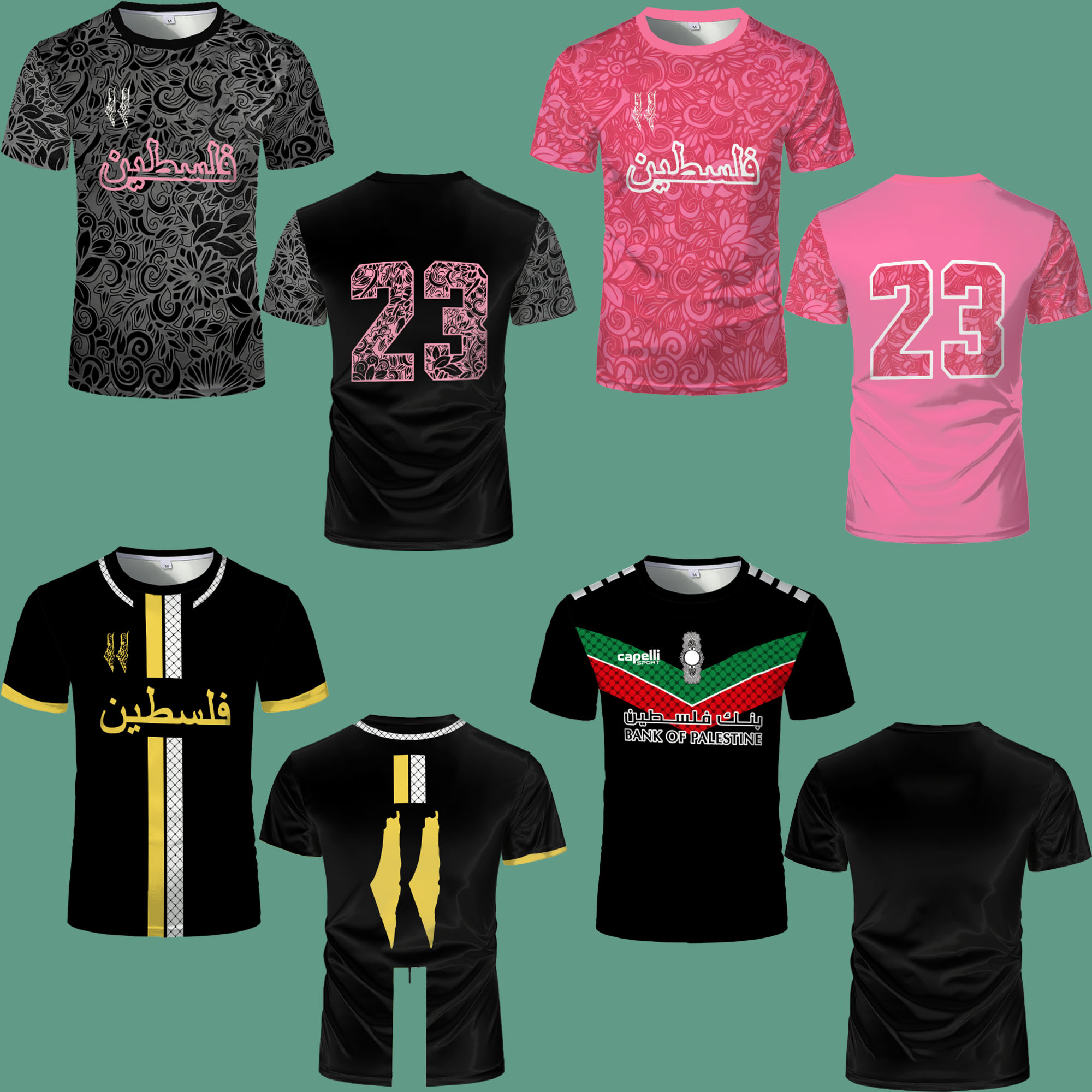 Outdoor Lighting Jersey - Palestine Football Jersey 3d Light Luxury