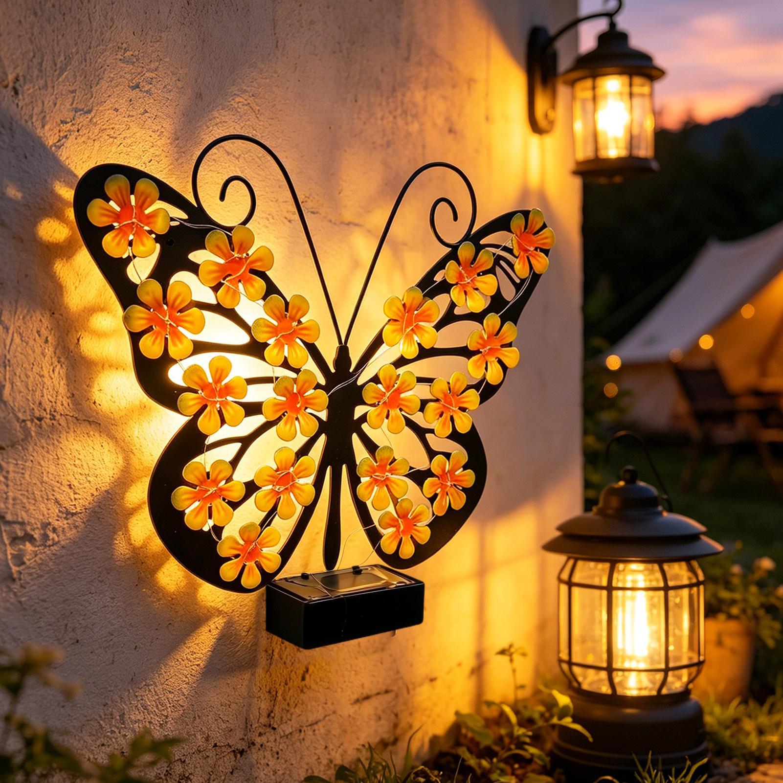 Solar Wall Sconce - LED Solar Metal Wall Lights Decoration