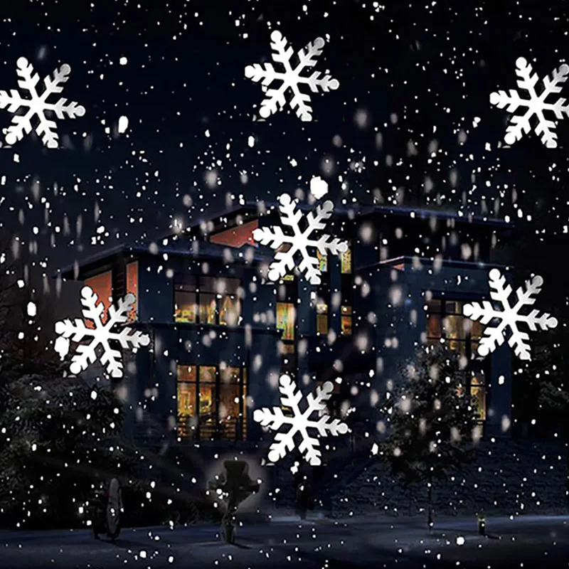 Outdoor Lighting Xmas - Christmas Snowflake Laser Light Snowfall Projector
