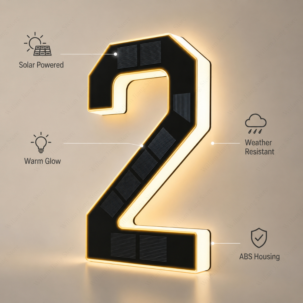 Solar Wall Sconce - Waterproof Solar House Number Light LED