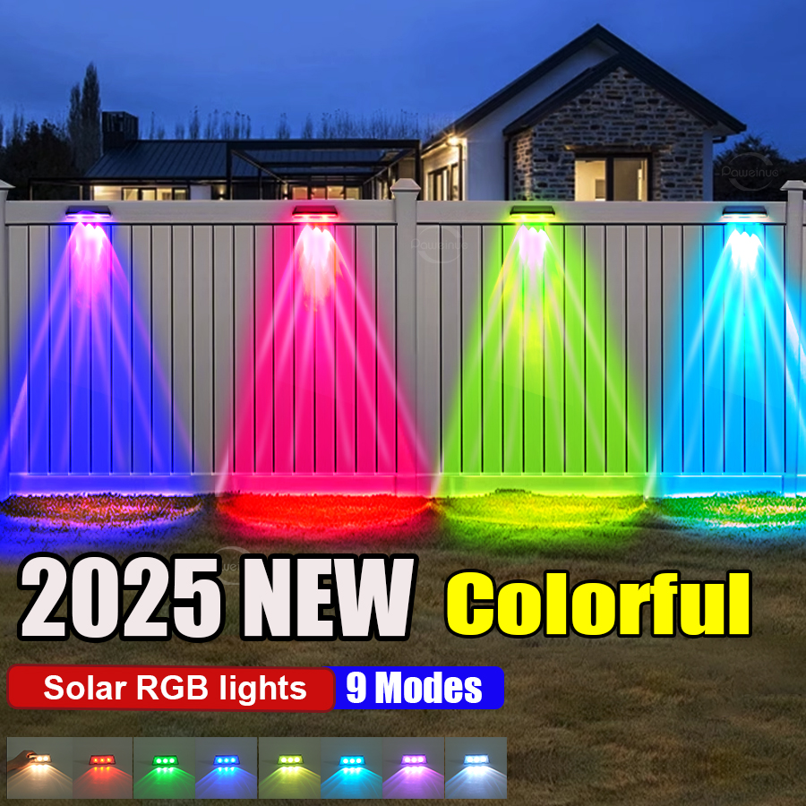 Solar Wall Sconce - Super Bright Solar Lights RGB and