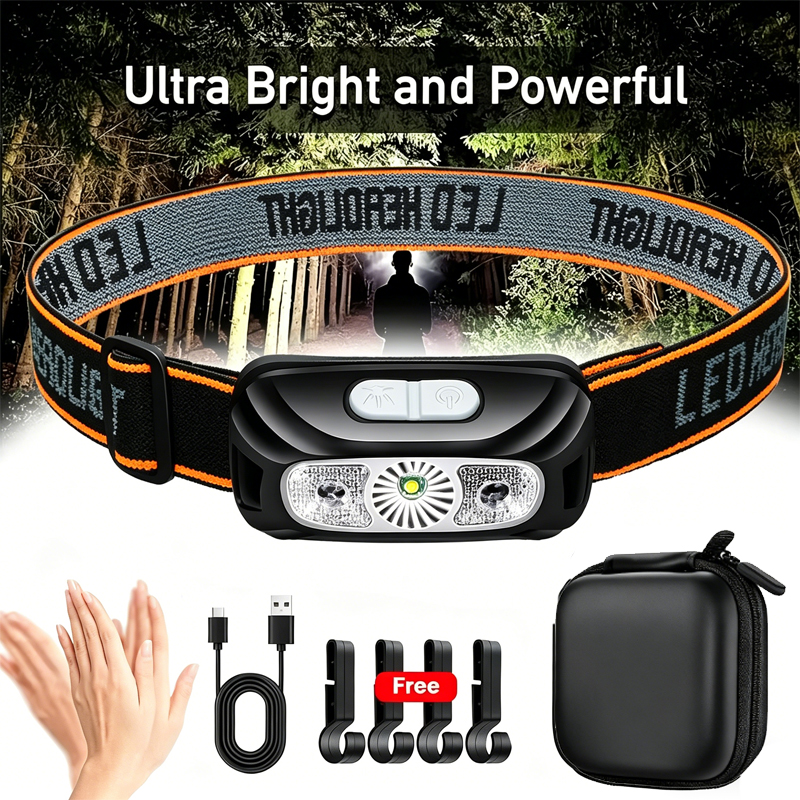 Outdoor Lighting Bollards - Strong Light Headlamp Portable LED Sensor
