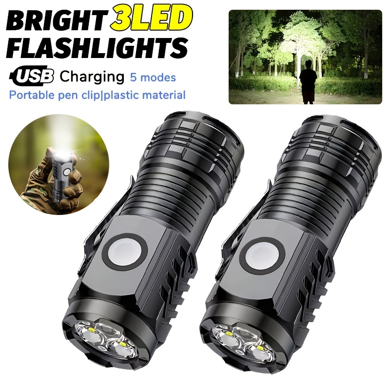 Zinc Outdoor Lighting - Portable Mini LED Handheld Flashlight Powerful