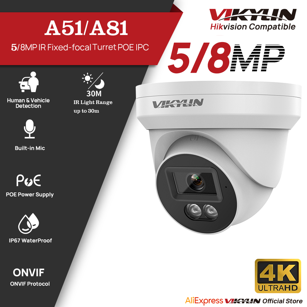 Outdoor Lighting No Electricity - VIKYLIN 5/8MP HD IP Security Camera