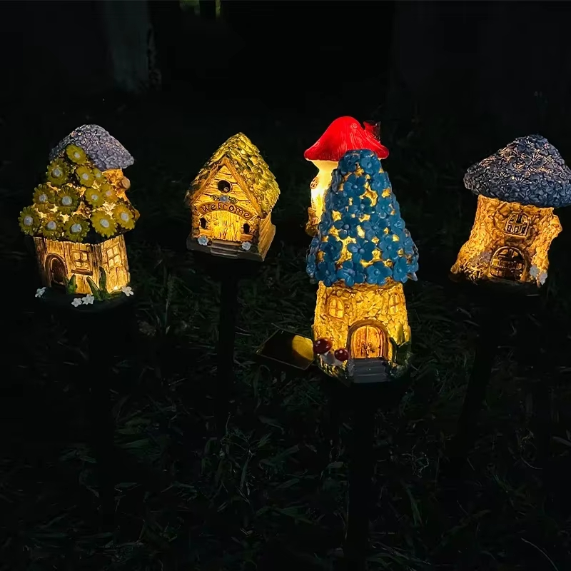 Outdoor Lighting Architectural - 1pc Creative Solar Resin Mushroom House