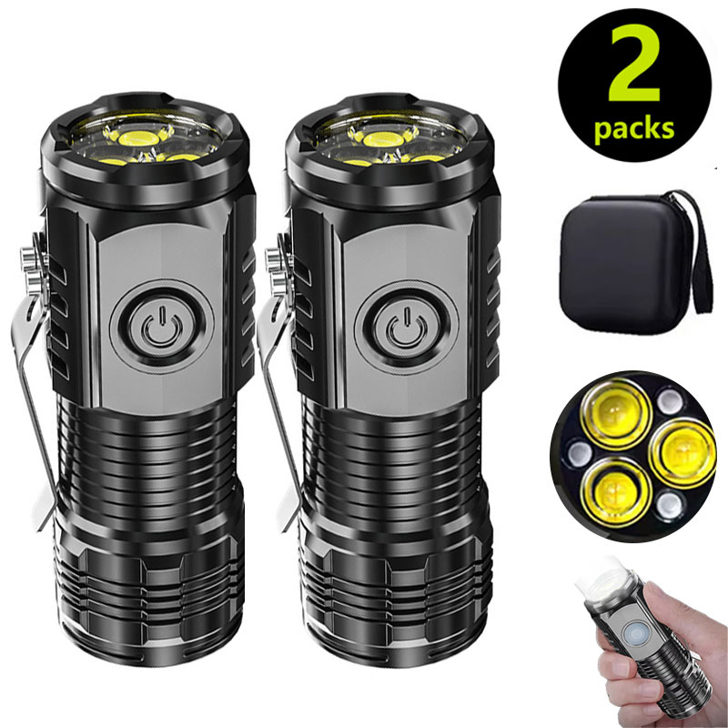 Outdoor Lighting Bollards - Mini 3LED Flashlight With Pen Clip，Night