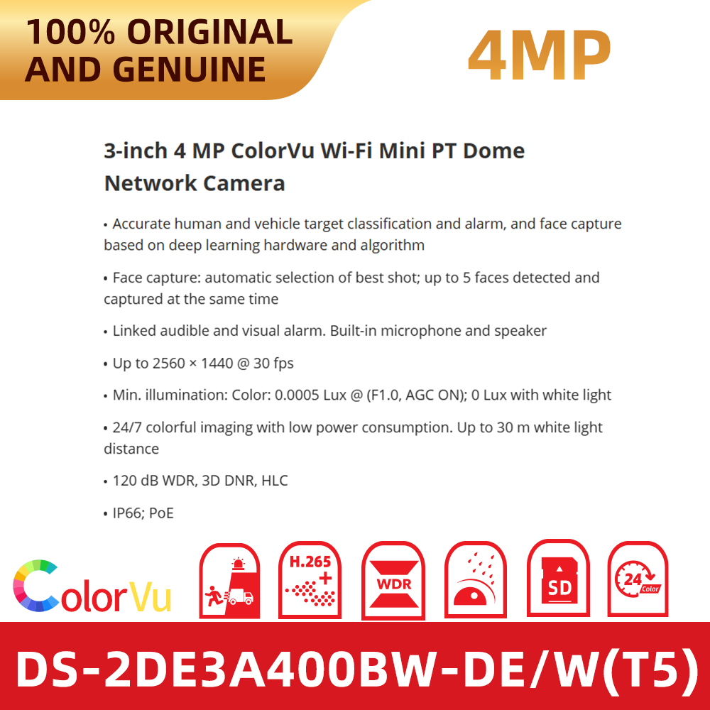 Hikvision DS-2DE3A400BW-DE/W(T - Outdoor Lighting No Electricity recension och pris