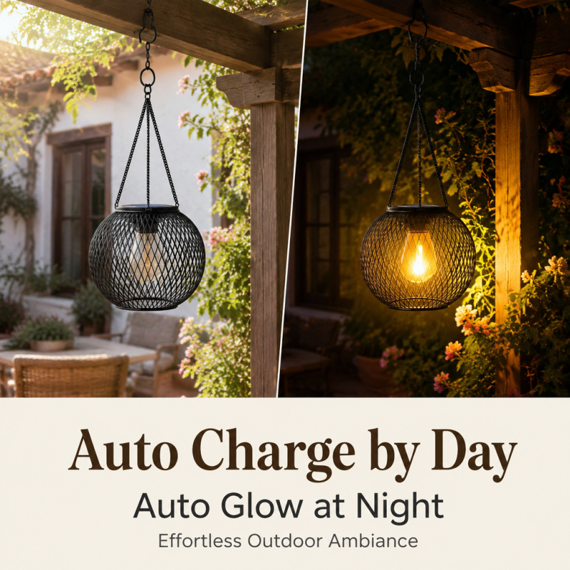 Solar Powered LED Hanging Floo - Outdoor Lighting Design recension och pris