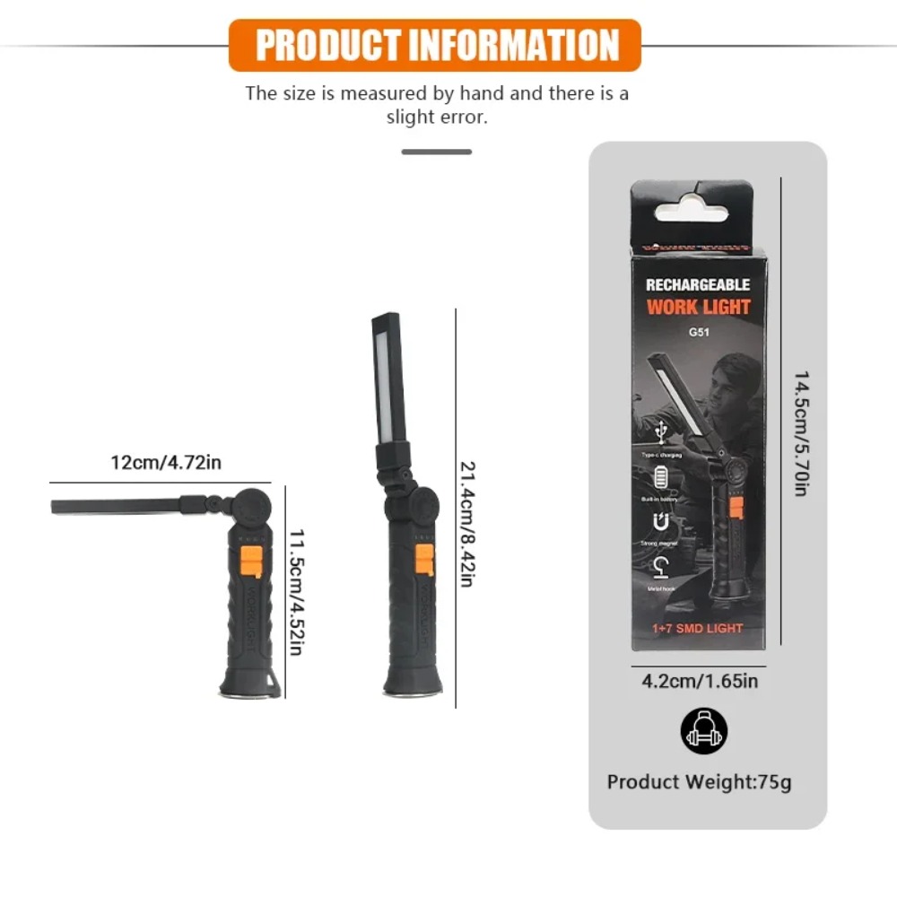 Portable COB LED Flashlight US - Zinc Outdoor Lighting recension och pris