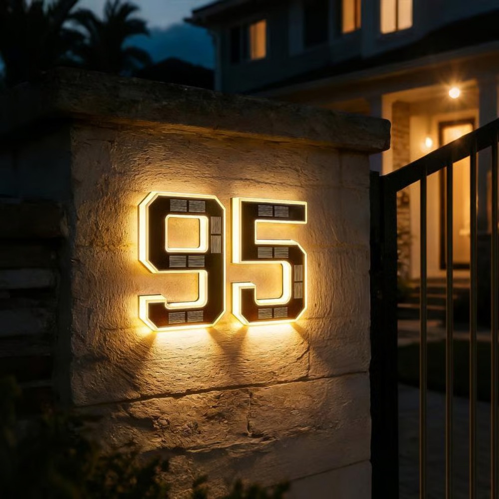 New Solar Address Sign LED Hou - Solar Wall Sconce recension och pris