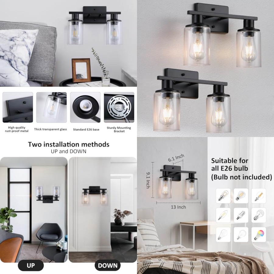 Matte Bathroom Light Fixtures  - Solar Wall Sconce recension och pris