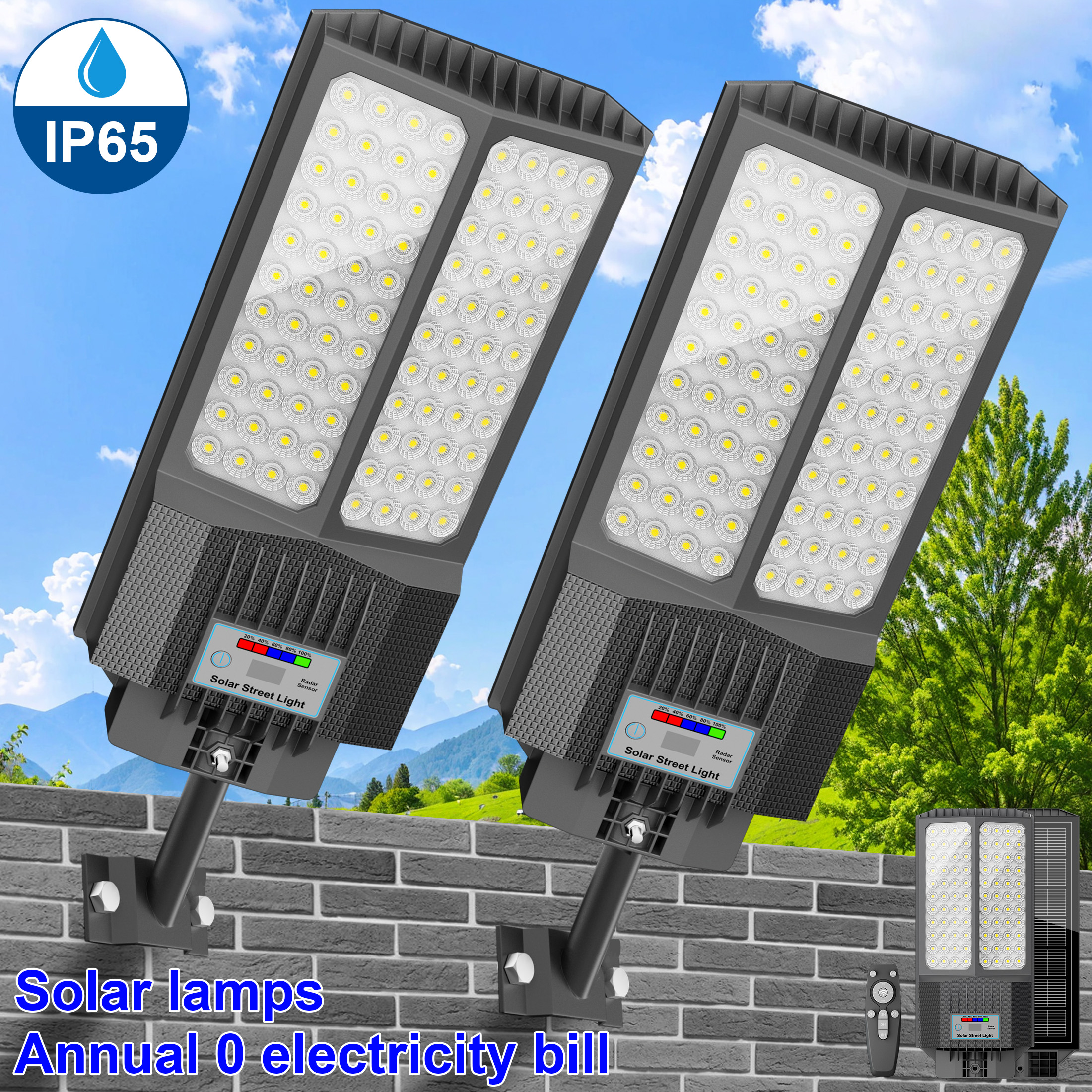 2-Pack 5000W Super Bright Sola - Outdoor Lighting No Electricity recension och pris