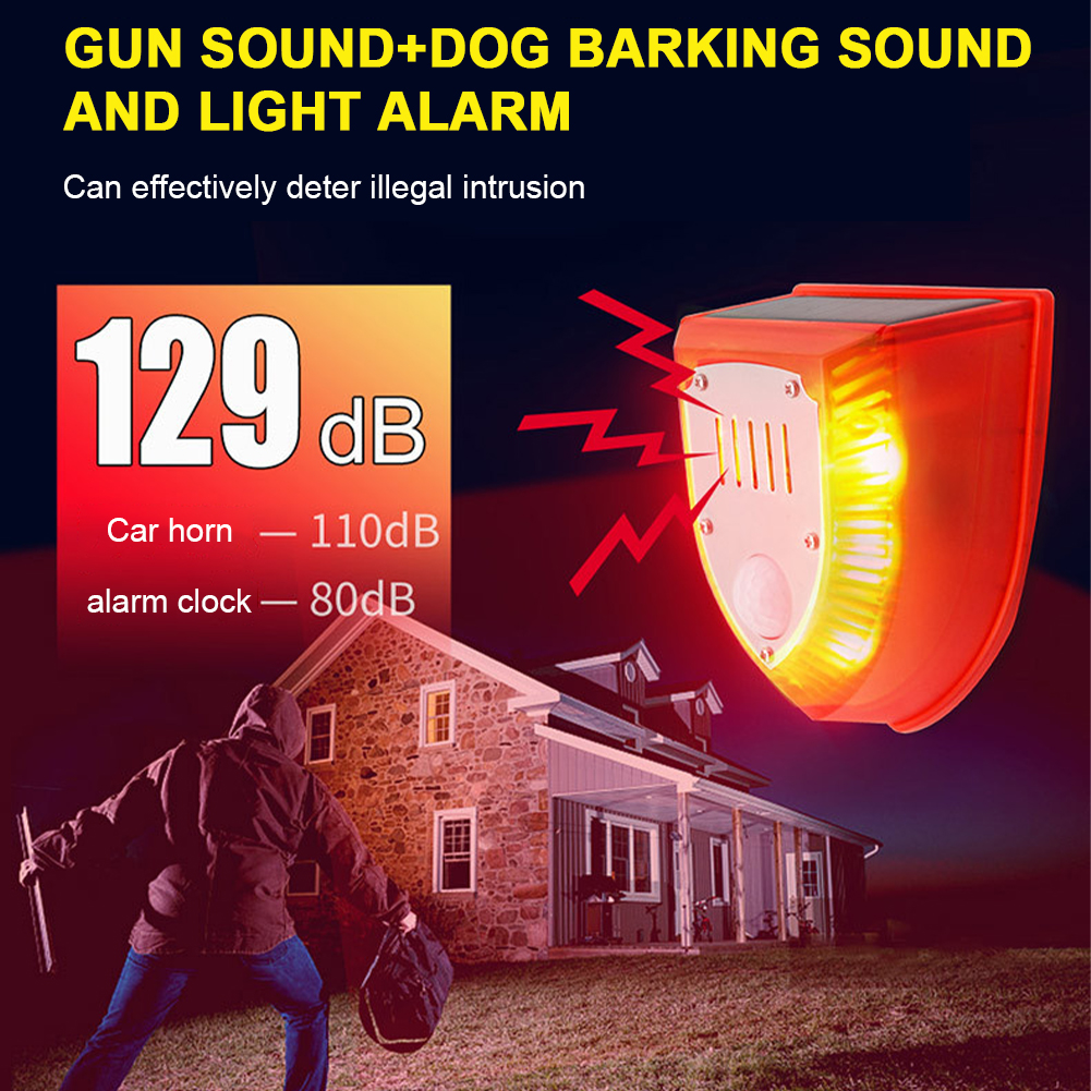 Outdoor Solar Alarm with Motio - Solar Wall Sconce recension och pris