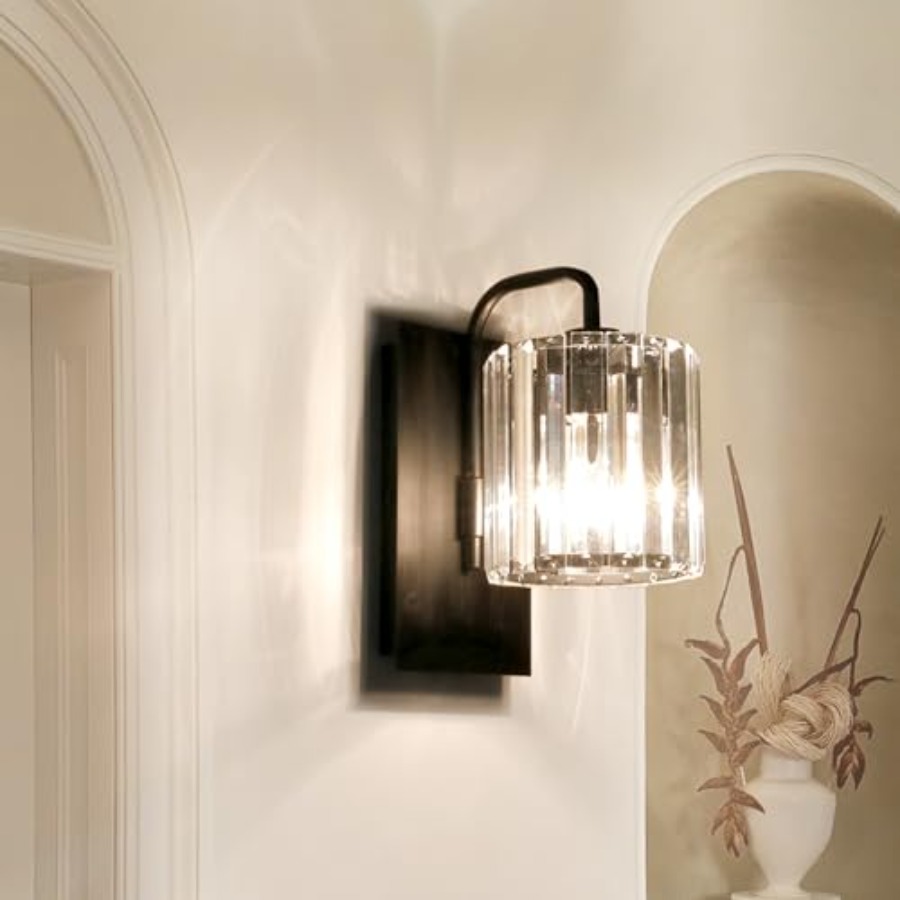 Crystal Wall Sconces, Black Sc - Solar Wall Sconce recension och pris