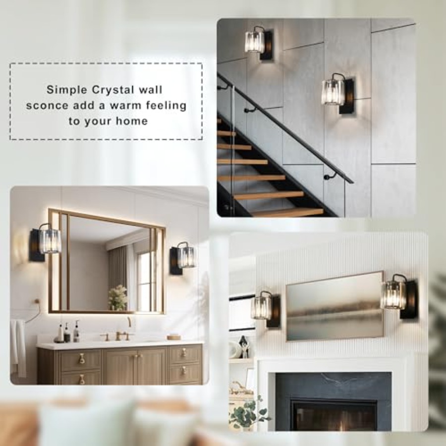 Crystal Wall Sconces, Black Sc - Solar Wall Sconce recension och pris