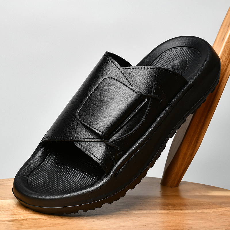 Leather Men's Slippers Slides  - Outdoor Lighting Design recension och pris