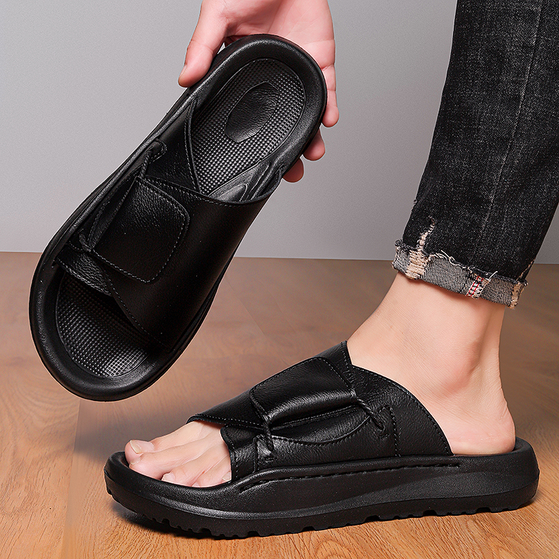 Leather Men's Slippers Slides  - Outdoor Lighting Design recension och pris