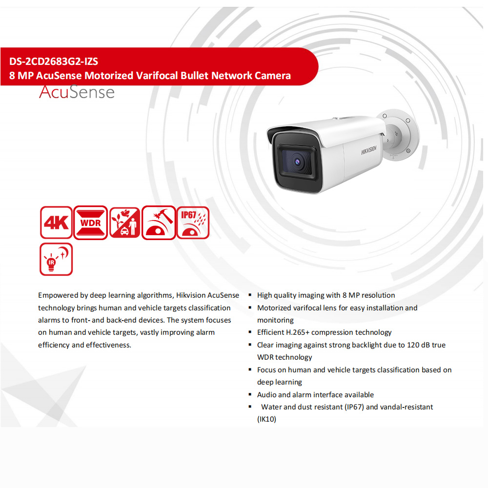 HIkvision DS-2CD2683G2-IZS 8MP - Outdoor Lighting No Electricity recension och pris