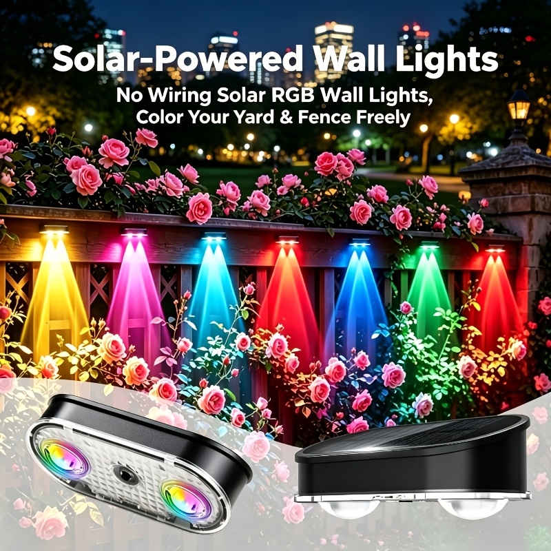 RGB Solar Fence Light IP44, 8  - Solar Wall Sconce recension och pris