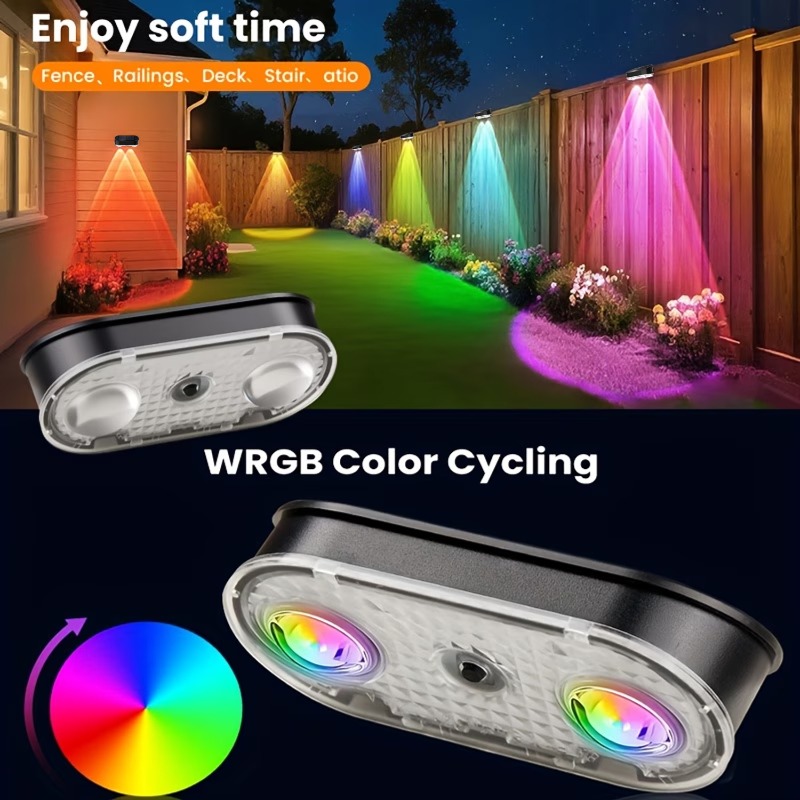 RGB Solar Fence Light IP44, 8  - Solar Wall Sconce recension och pris