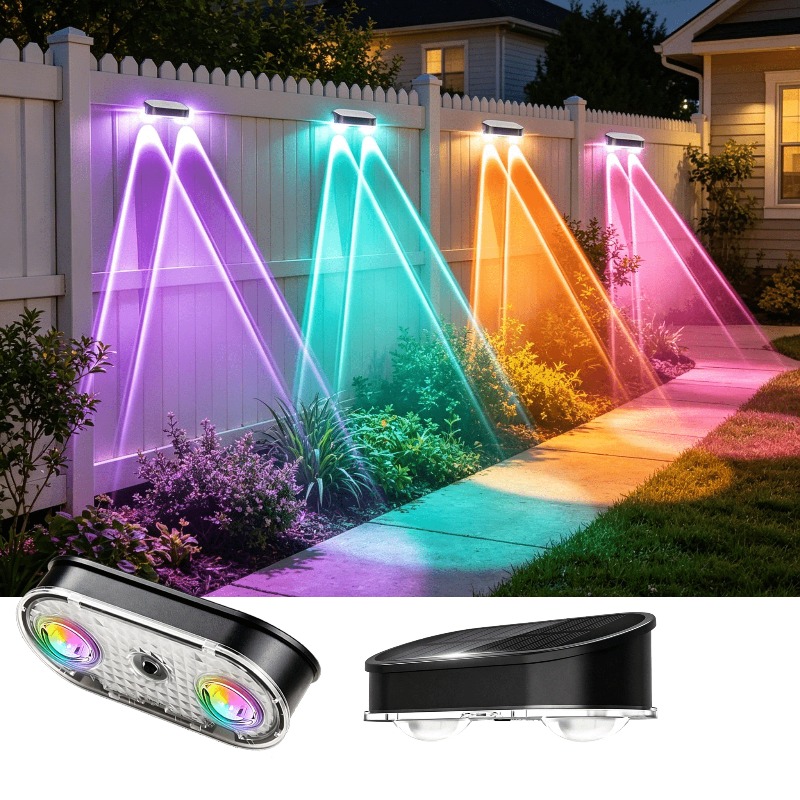 RGB Solar Fence Light IP44, 8  - Solar Wall Sconce recension och pris