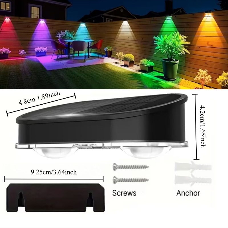 RGB Solar Fence Light IP44, 8  - Solar Wall Sconce recension och pris