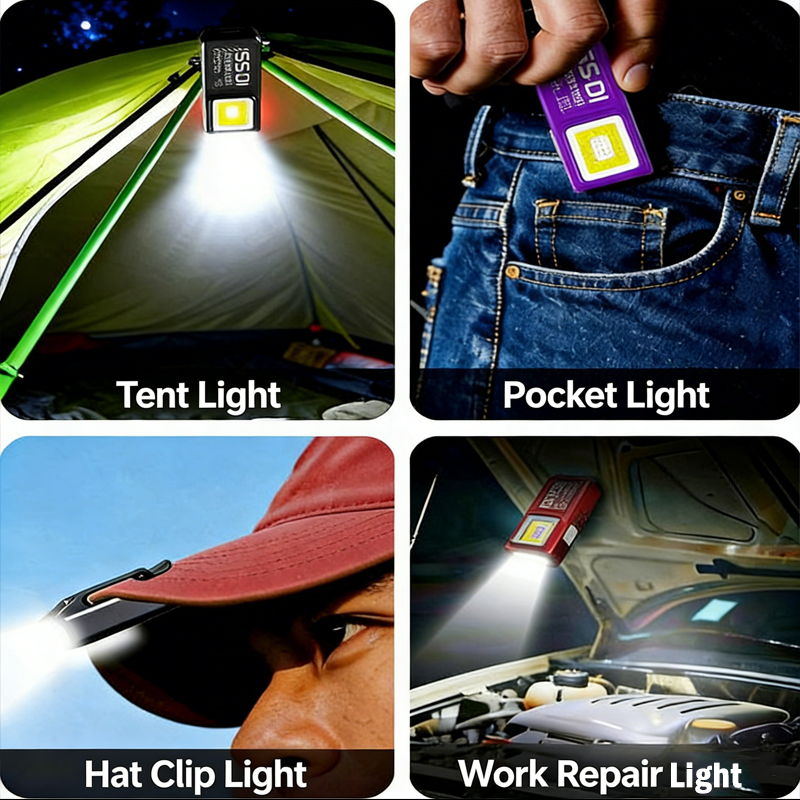 LED COB Mini Flashlight USB Re - Outdoor Lighting Bollards recension och pris