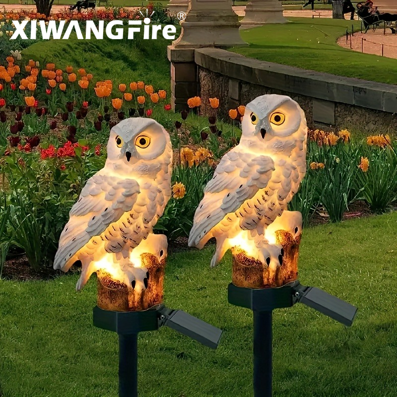 Solar Owl Statue Garden Light  - Zinc Outdoor Lighting recension och pris