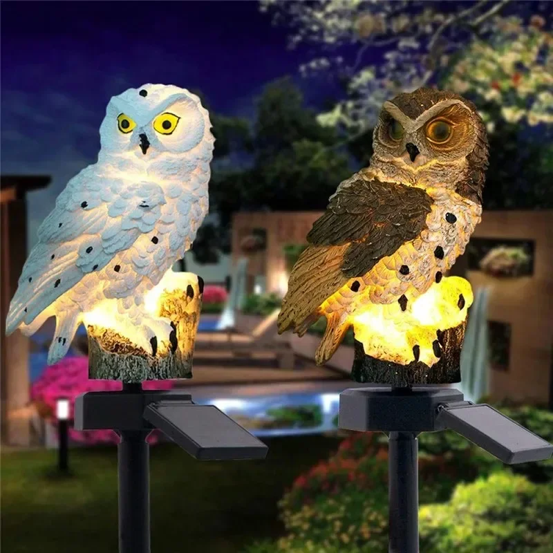 Solar Owl Statue Garden Light  - Zinc Outdoor Lighting recension och pris