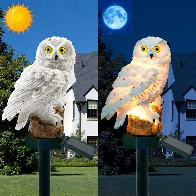 Solar Owl Statue Garden Light  - Zinc Outdoor Lighting recension och pris