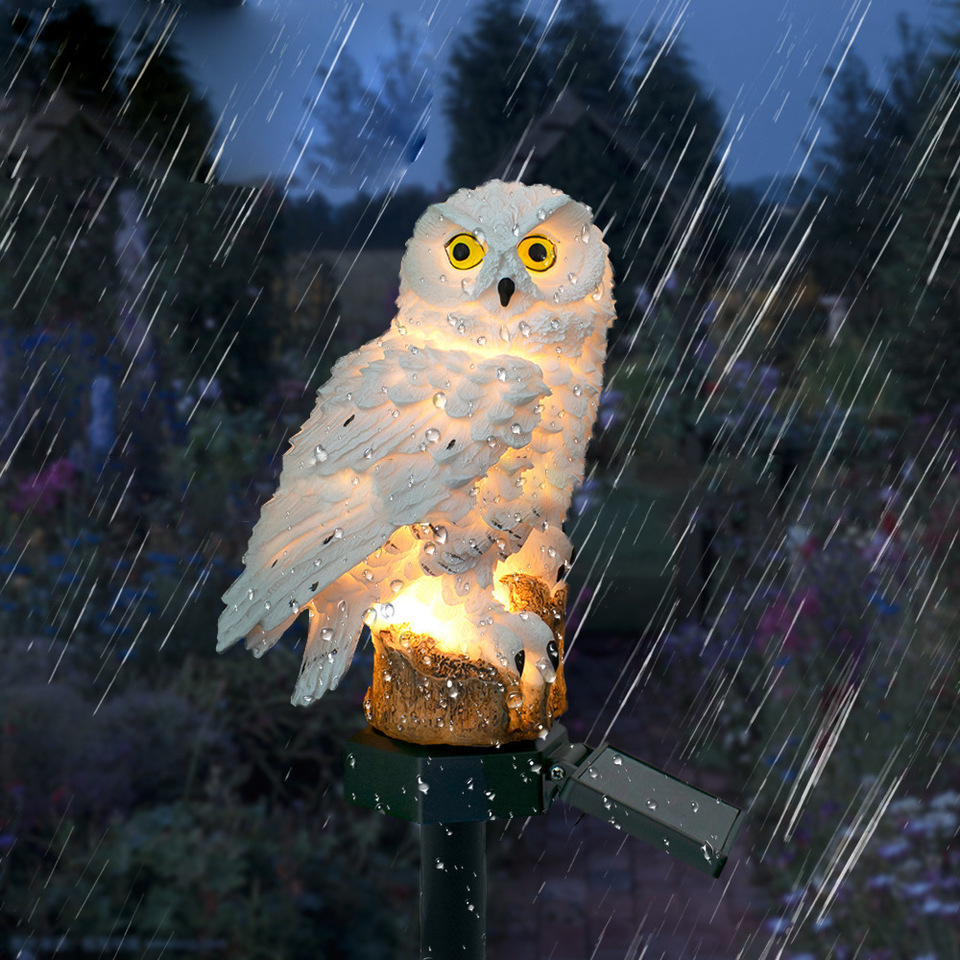 Solar Owl Statue Garden Light  - Zinc Outdoor Lighting recension och pris