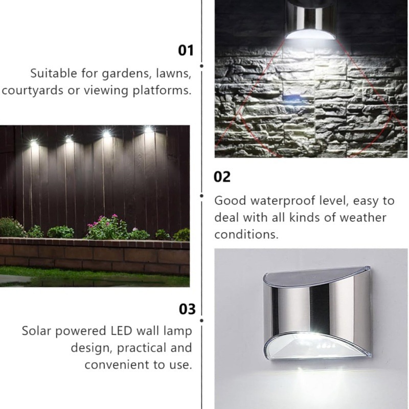 2Pcs Solar Garden Light Stainl - Solar Wall Sconce recension och pris