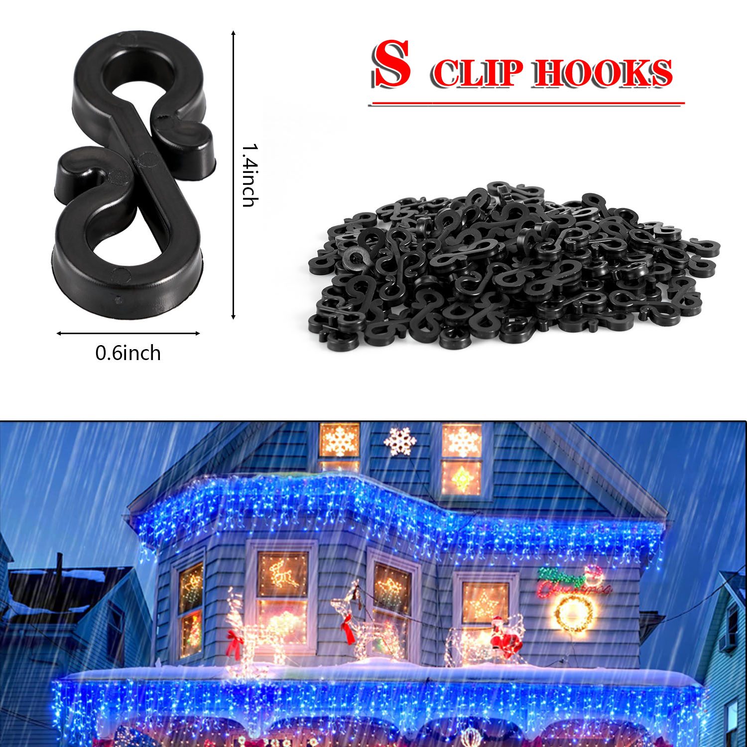120Pcs Plastic Hooks Gutter Ho - Outdoor Lighting Xmas recension och pris