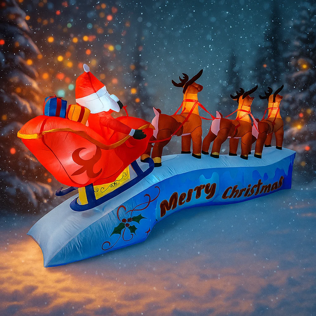 11.8FT Santa Claus Reindeer Sl - Outdoor Lighting Xmas recension och pris