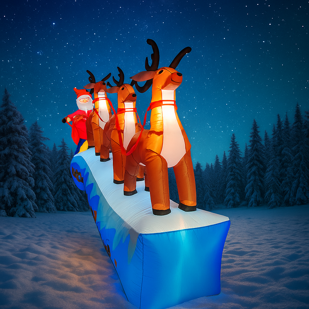 11.8FT Santa Claus Reindeer Sl - Outdoor Lighting Xmas recension och pris