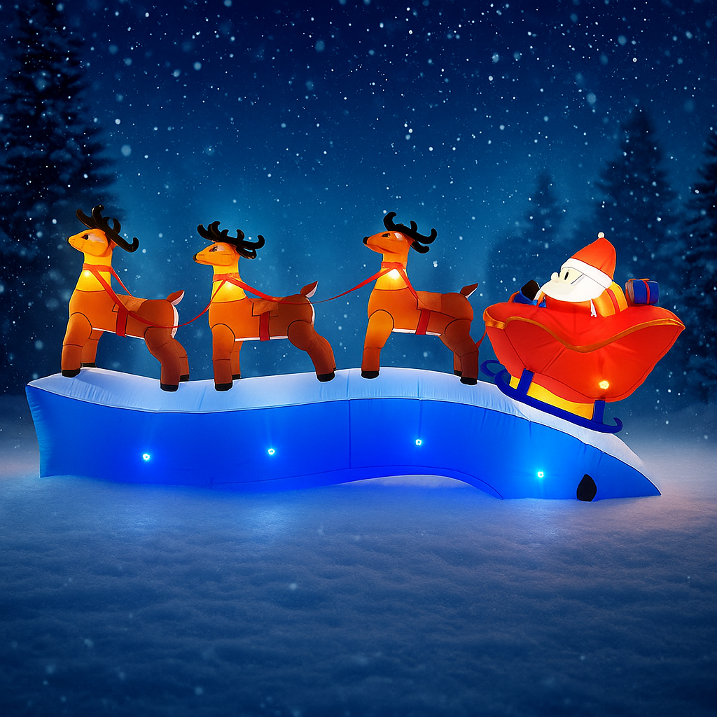 11.8FT Santa Claus Reindeer Sl - Outdoor Lighting Xmas recension och pris