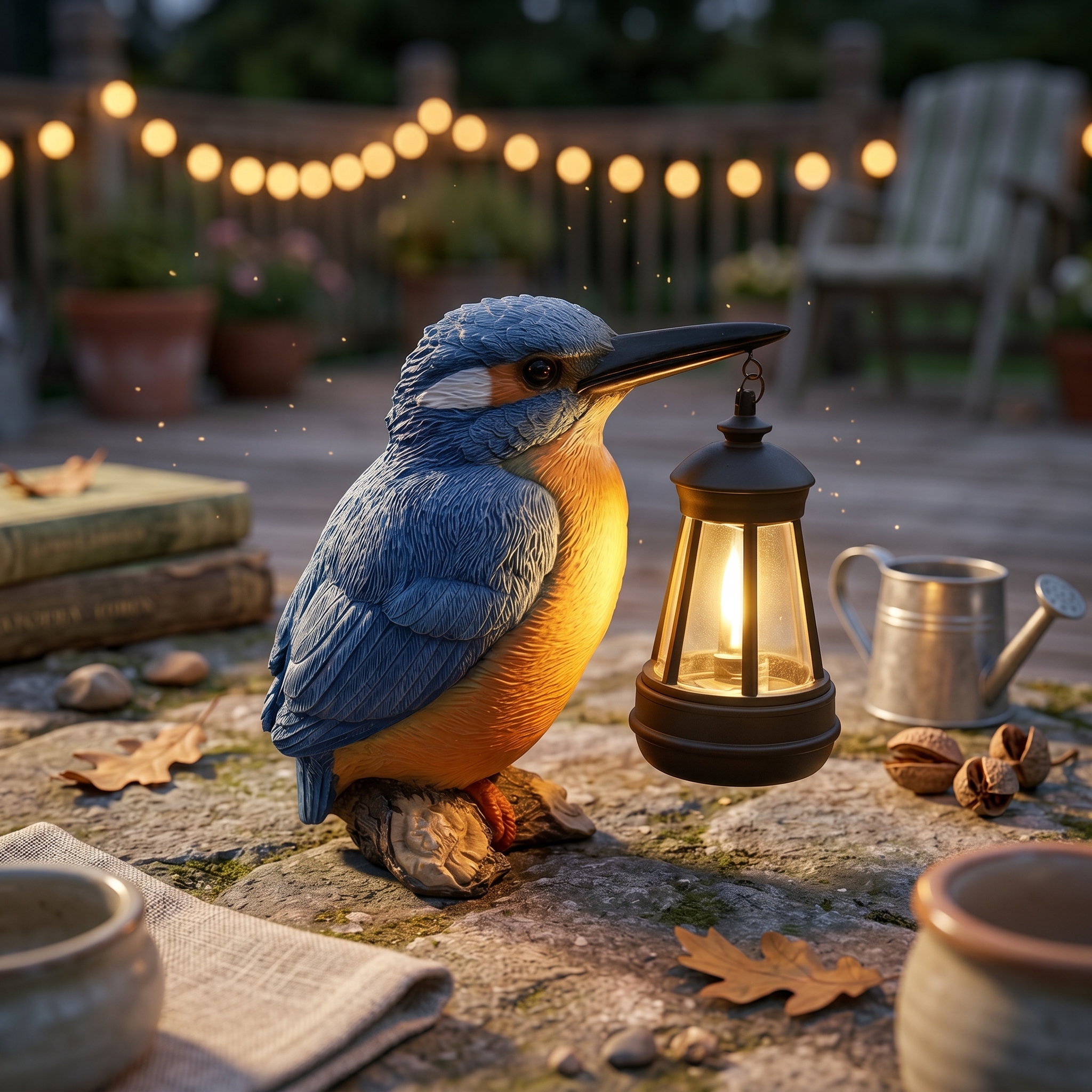 Solar Kingfisher Statue Resin  - Outdoor Lighting Design recension och pris
