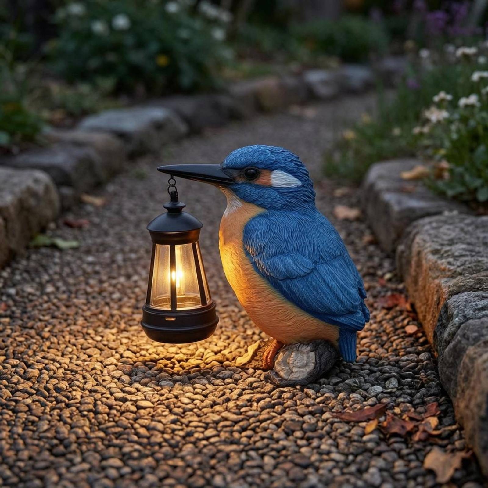Solar Kingfisher Statue Resin  - Outdoor Lighting Design recension och pris