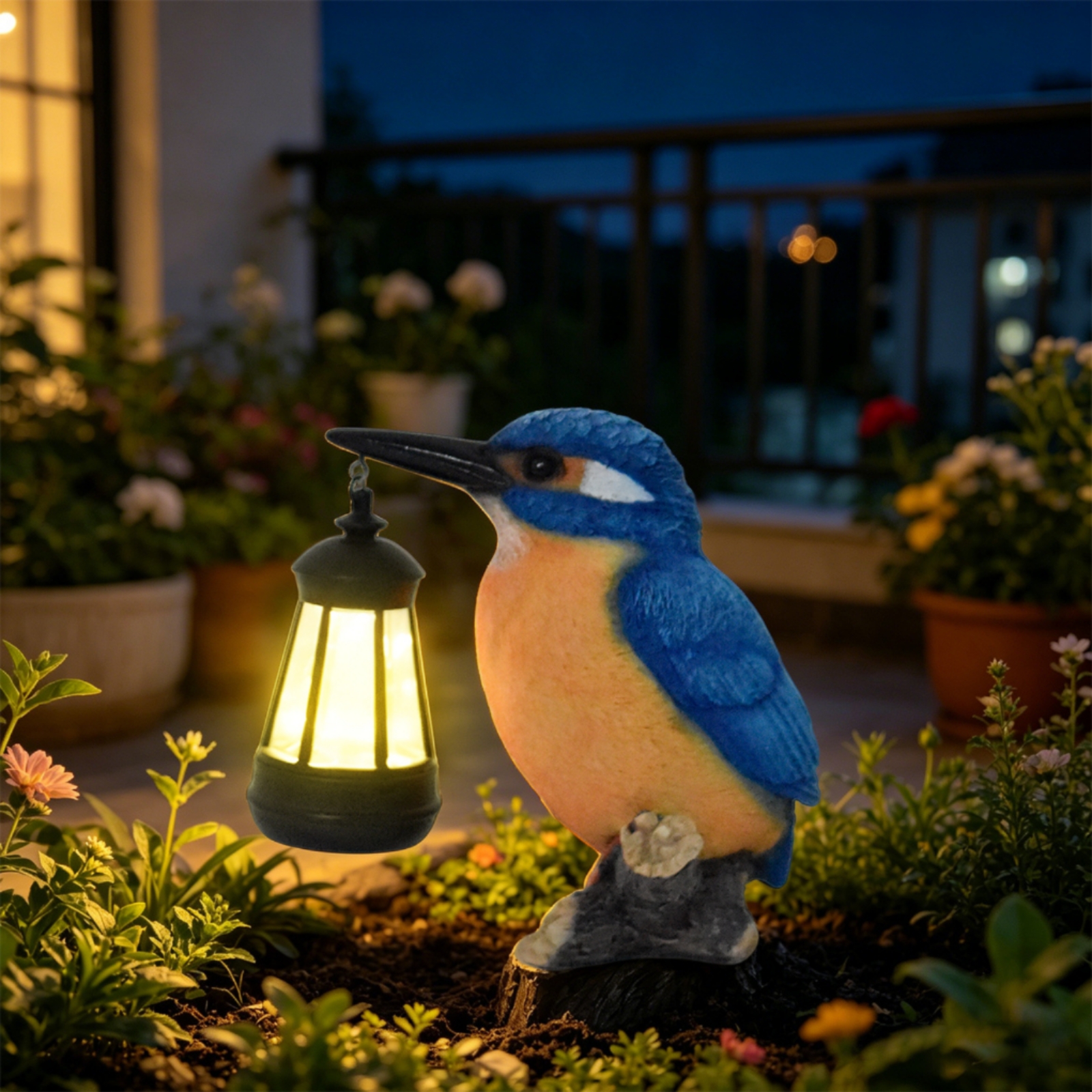Solar Kingfisher Statue Resin  - Outdoor Lighting Design recension och pris