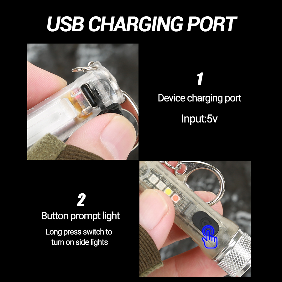 Mini Keychain Flashlight USB R - Outdoor Lighting Bollards recension och pris