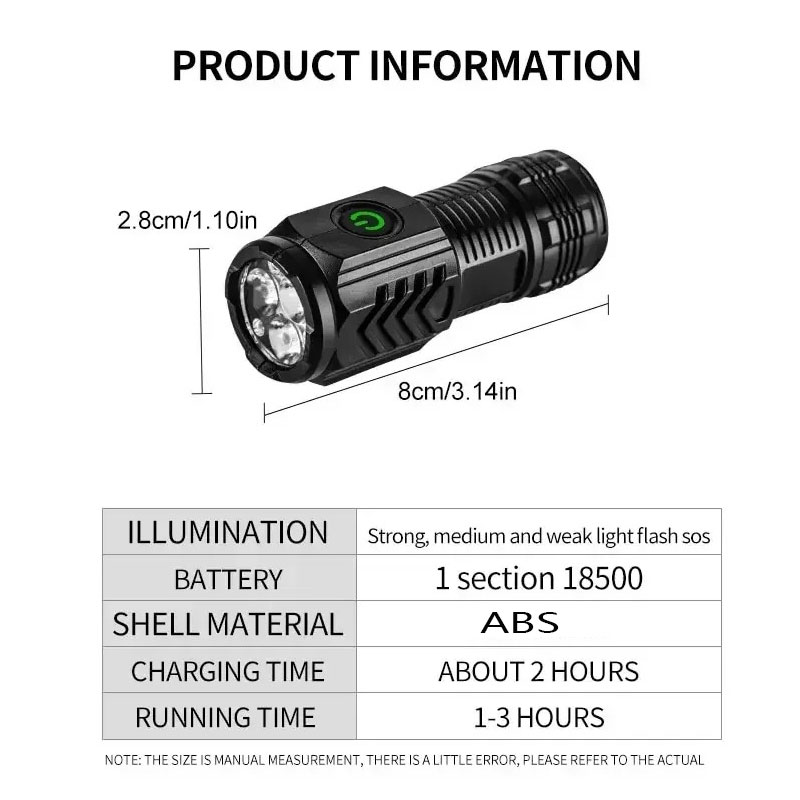 Mini 3LED Flashlight With Pen  - Outdoor Lighting Bollards recension och pris