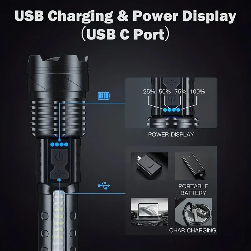Powerful LED Flashlight Batter - Zinc Outdoor Lighting recension och pris
