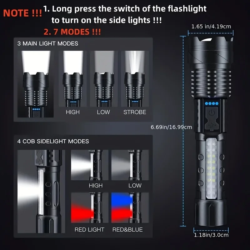 Powerful LED Flashlight Batter - Zinc Outdoor Lighting recension och pris